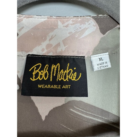 Bob Mackie Wearable Art Womens XL Abstract Animal Print Kimono Cardigan Green XL - Picture 2 of 6